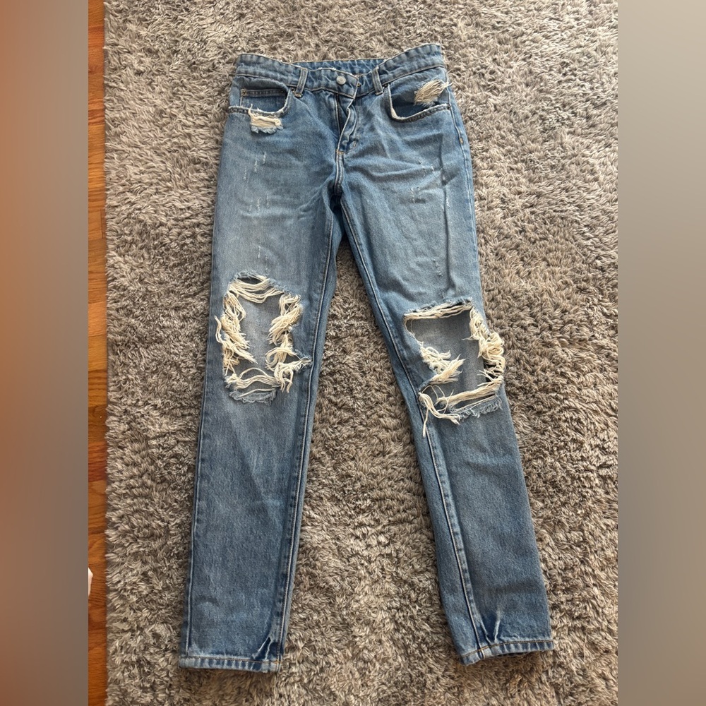 Carmar Ripped Blue Straight Leg Jeans